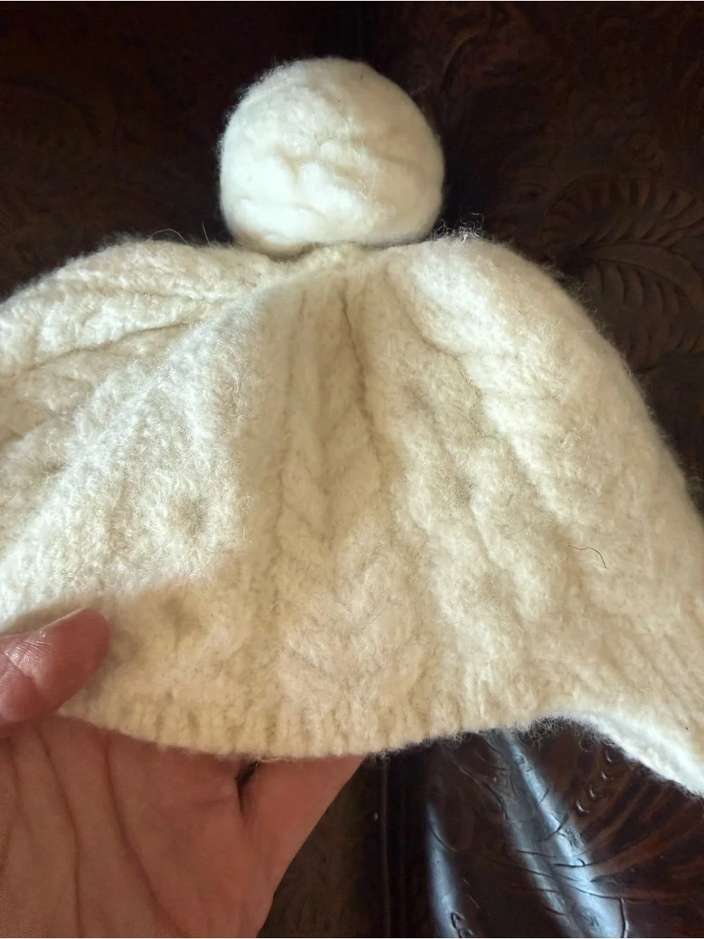 Vintage European winter baby hat handmade newborn